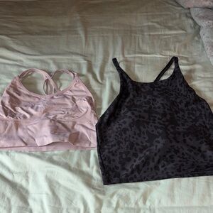 Old navy right Pink and Black Leopard Print Sports Bras